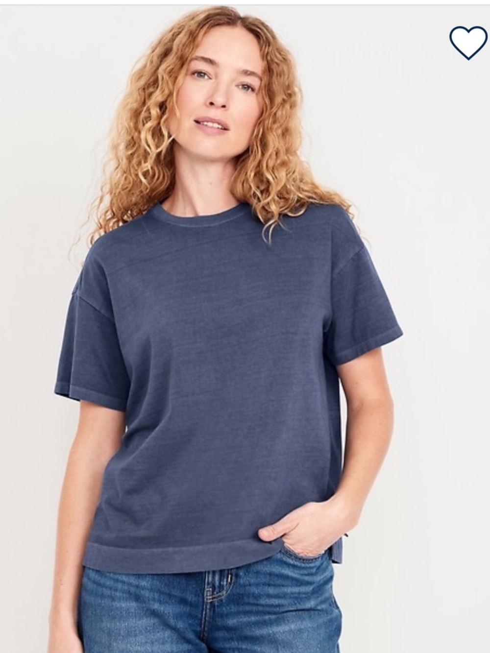 NWT Old Navy Vintage Tee, Crew,PXL, Blue,Volcanic Glass,Vented Sides,100% Cotton